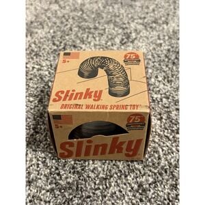 NIB Retro Slinky The Original Walking Spring Toy, Silver Metal Slinky 75th Anniv